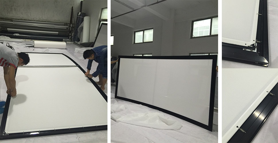 4K Wall Mount Projection Screen Curved Projector Screen For Home Cinema
