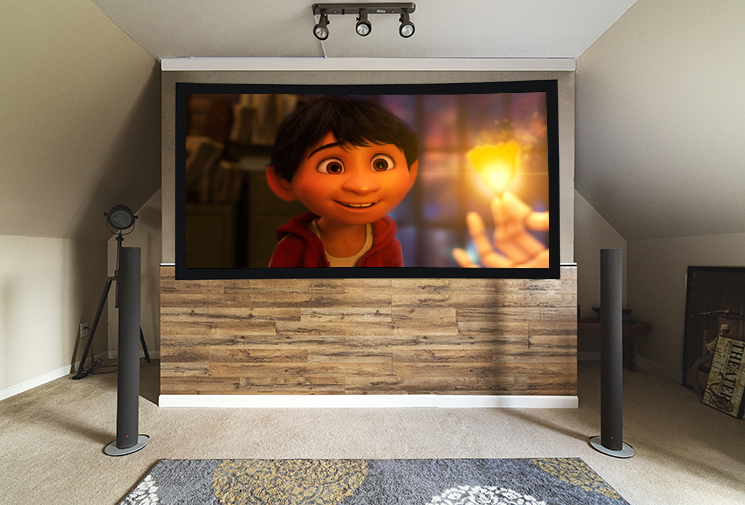 4K Wall Mount Projection Screen Curved Projector Screen For Home Cinema