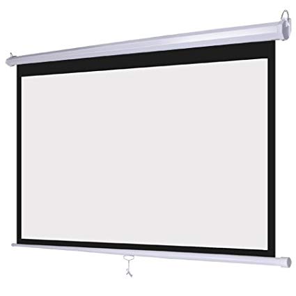 Factory direct 16:9 100'' Home cinema manual projection screen pull down screen 